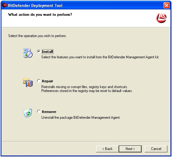 Select operation How to configure Bitdefender Management Server post-install