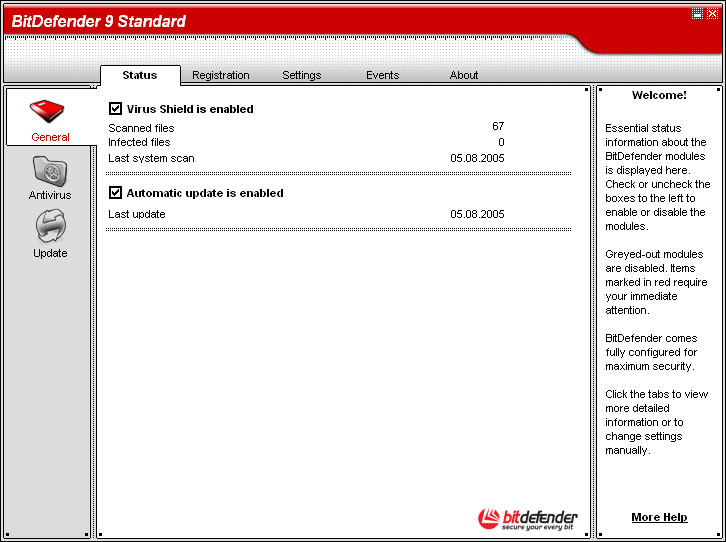 Screenshot of BitDefender 9 Standard 9