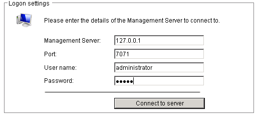 Credentials Bitdefender Management Console