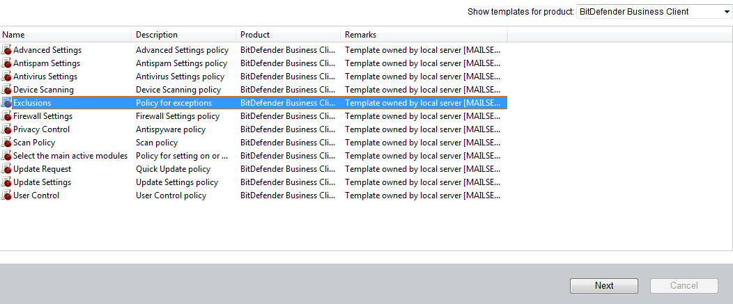 Bitdefender Business Client Exclusions List Bitdefender Management Server