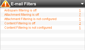 E-mail filters sections Bitdefender Management Server