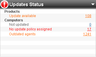 Update Status Section Bitdefender Management Sever Sections