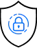 stylized protection shield icon