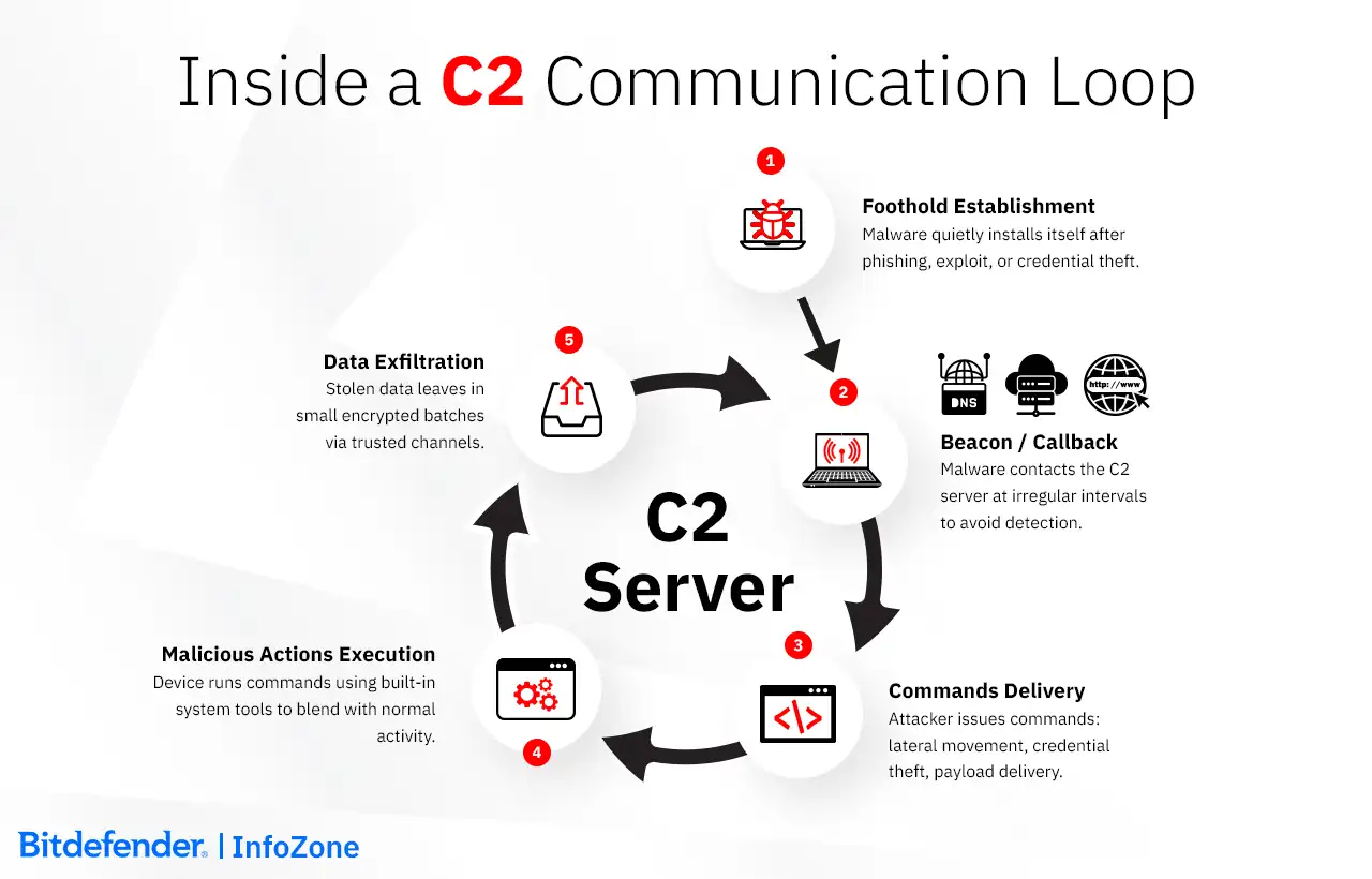 Comand and Control Servers communication loop
