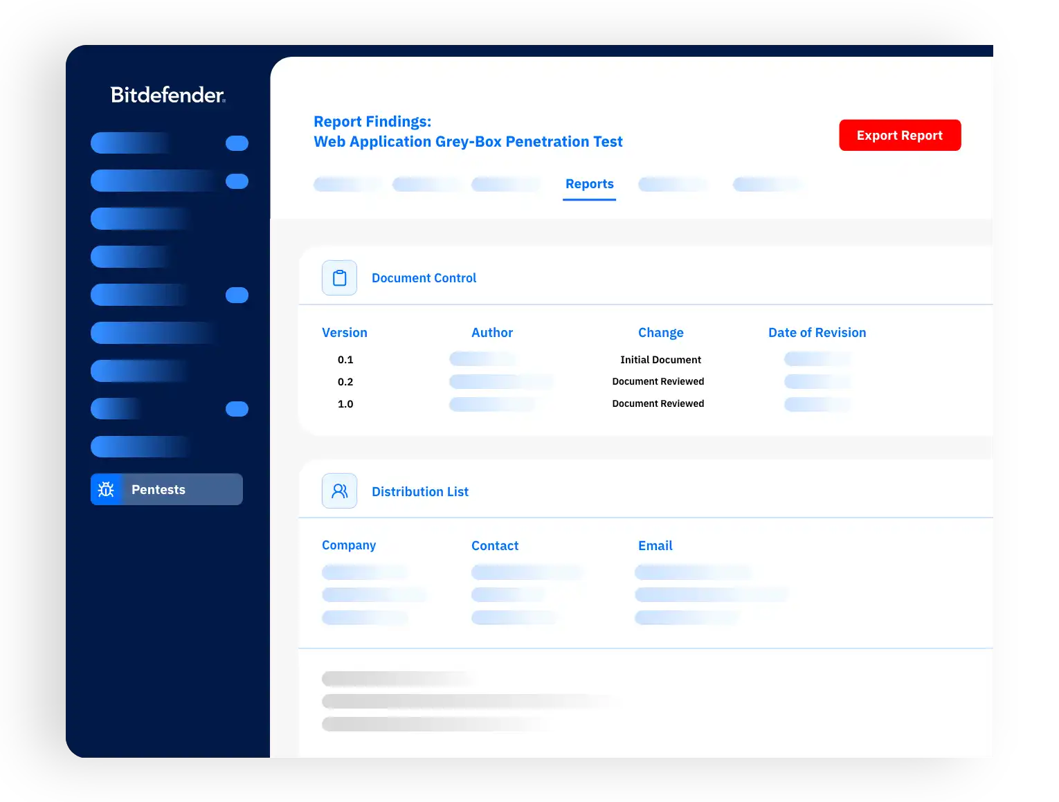 Report Findings platform dashboards