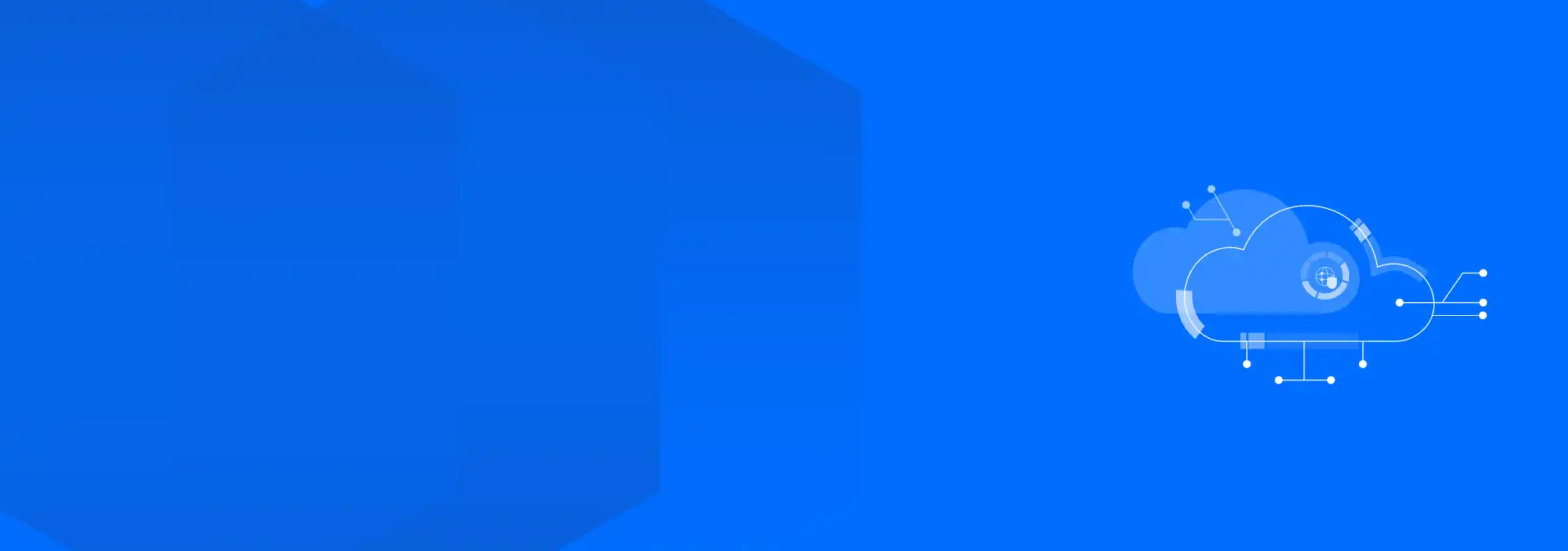 figurative image with IT cloud graphics on blue background representing MDR for MSP technology 