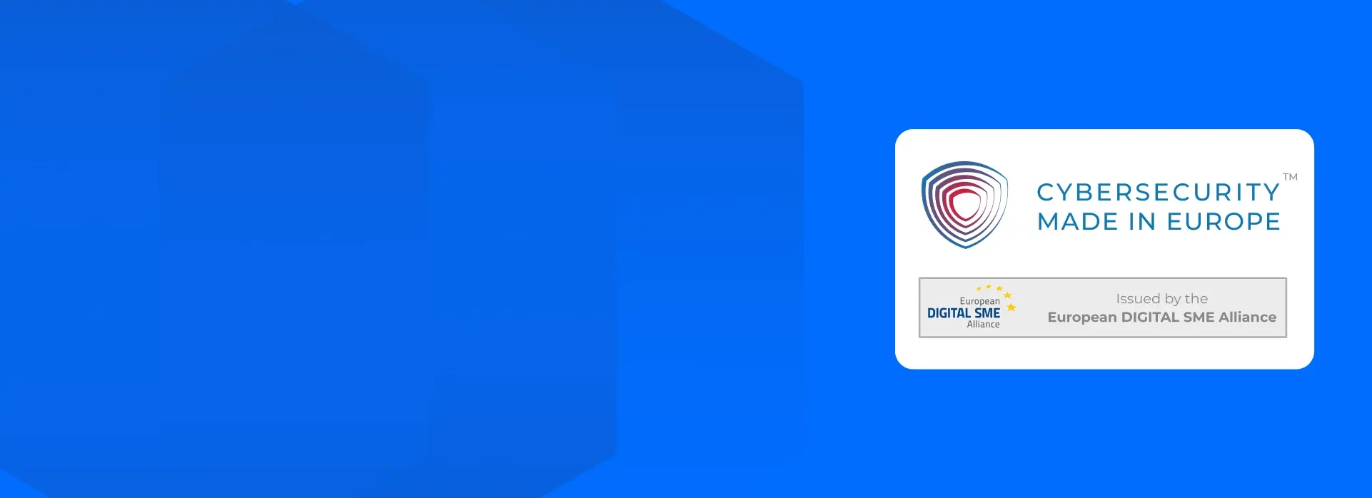 Bitdefender - generic blue background with logo Cybersecurity Made in Europe