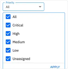 GravityZone - Menu di priorizzazione delle attività