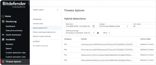 Bitdefender GravityZone - Threats Explorer 