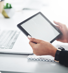 Hands with laptop