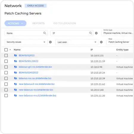GravityZone - Servidor de cache de patches