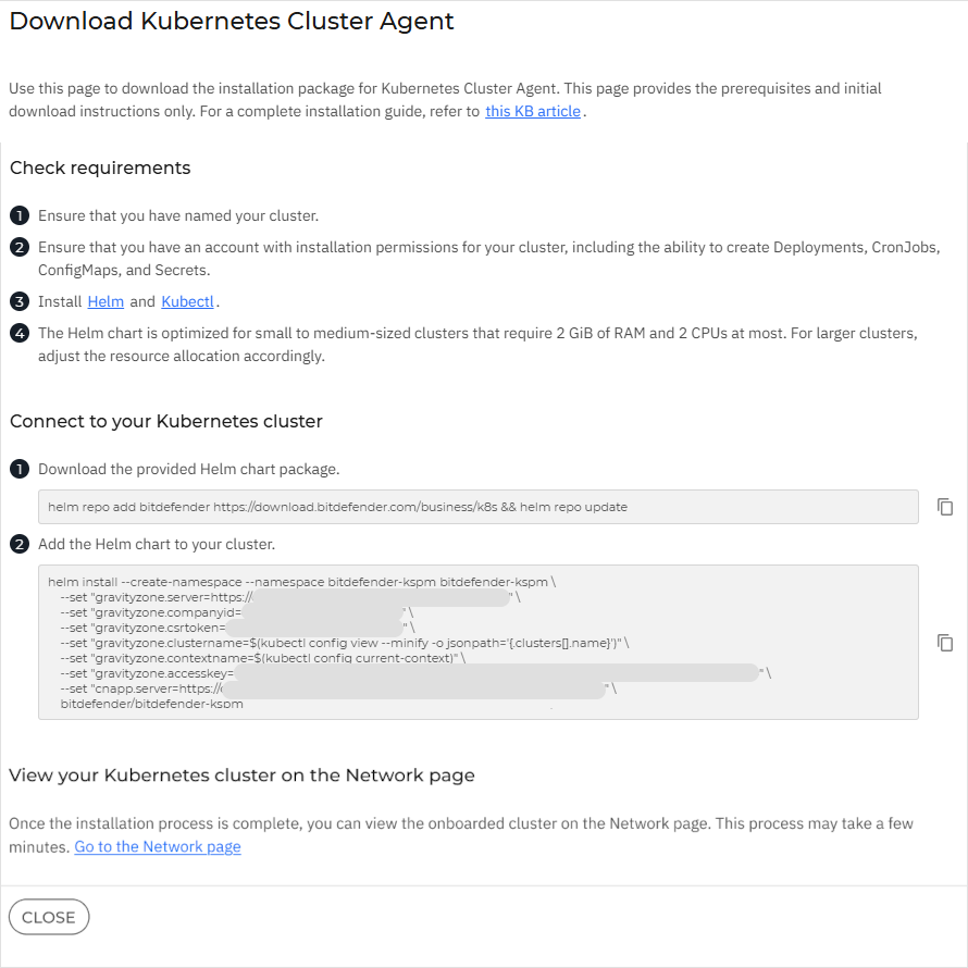 Kubernetes Cluster Agent installation for a Cloud company