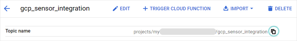 Google Cloud Platform - Topic name