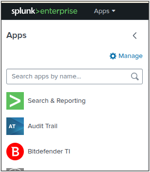 Bitdefender Threat Intelligence in the Apps list