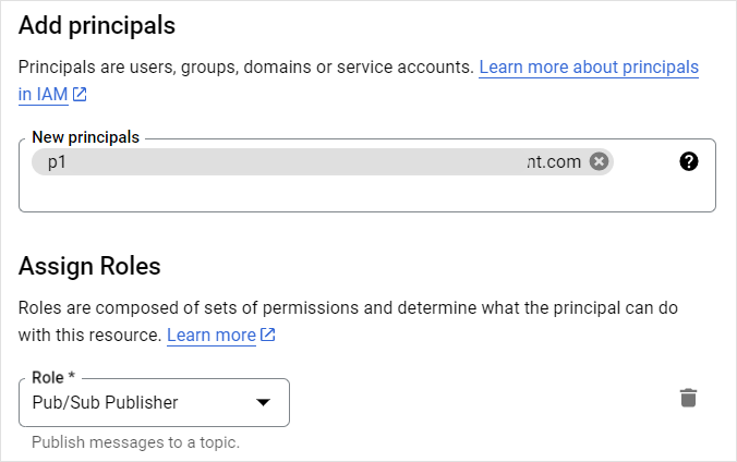Google Cloud Platform - Pub/Sub topic permissions