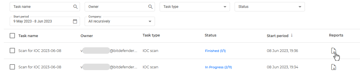 IOC scan tasks