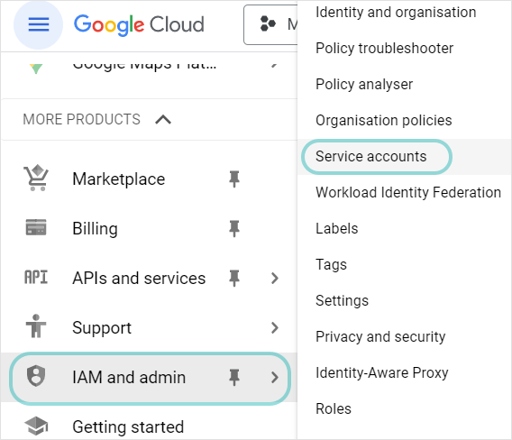 Google Cloud Platform - IAM service accounts