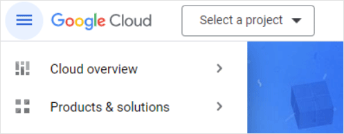 Google Cloud Platform - Select a project