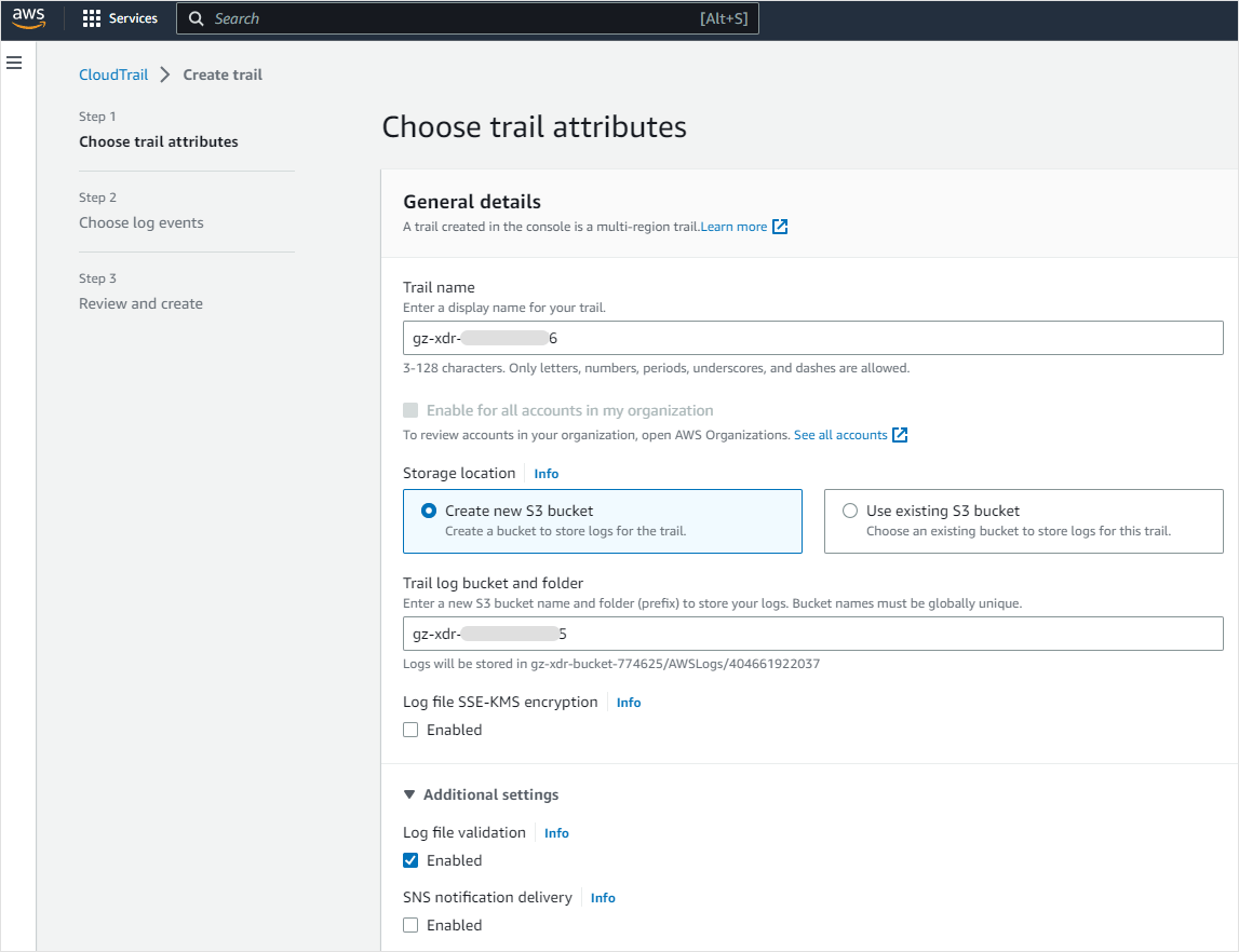 AWS CloudTrail attributes