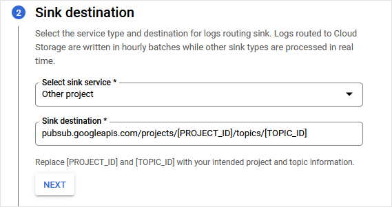 Google Cloud Platform - Sink destination path template