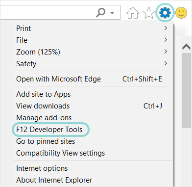 Tools menu options