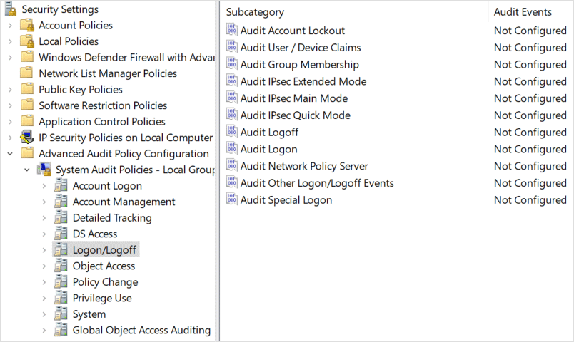 Audit Logon policy