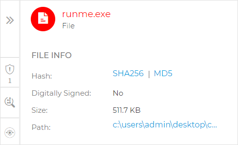 Endpoint incident - File node - File info