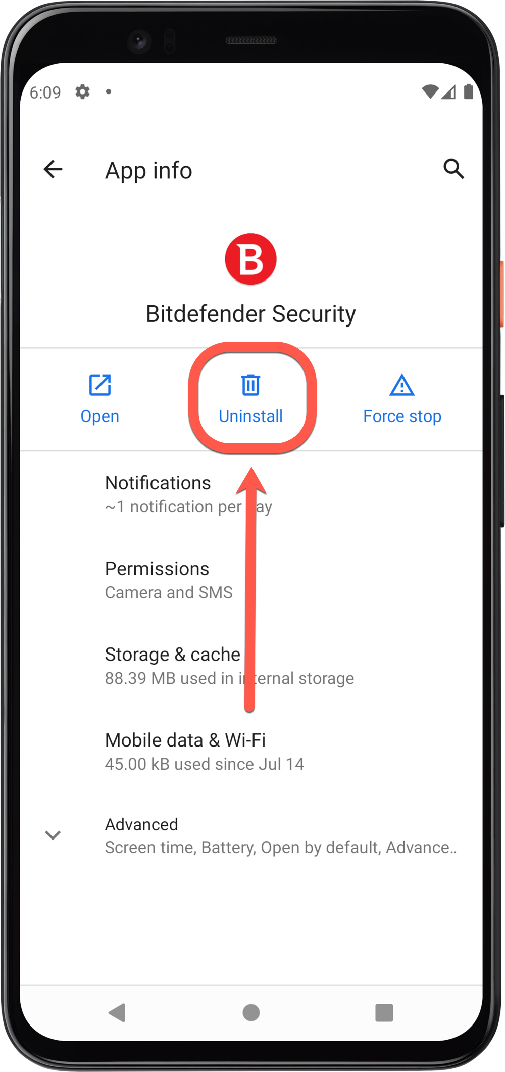 Uninstall Bitdefender Security