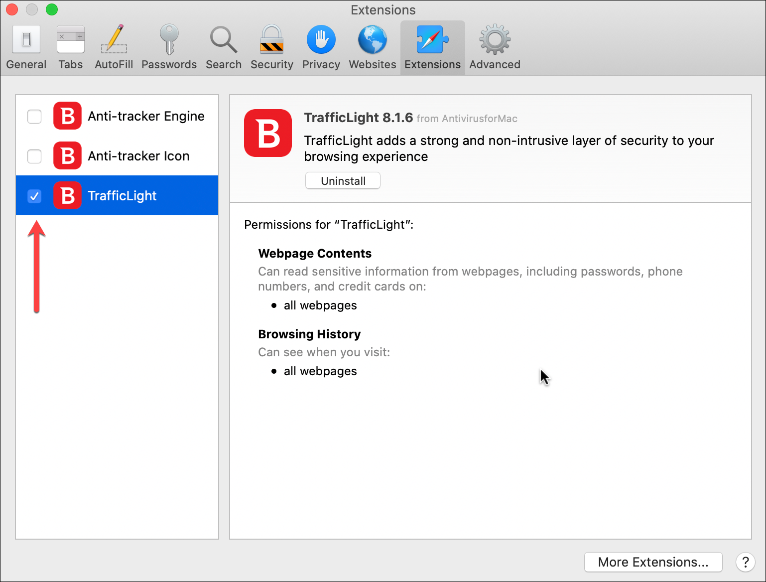 How to install Bitdefender's TrafficLight browser extension on Mac