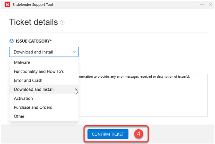 Generate a support tool log when Bitdefender is not installed 4