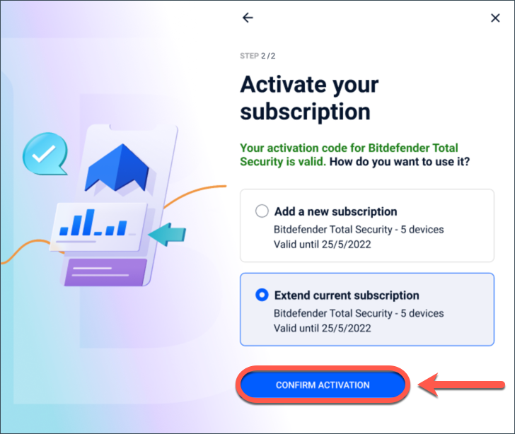 Activate Bitdefender Digital Identity Protection - confirm activation