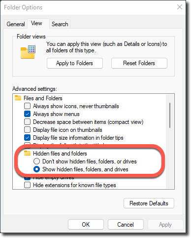 how to see hidden folder in windows 10