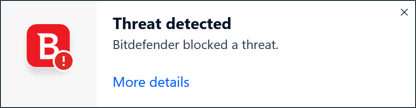 Threat detected notification.