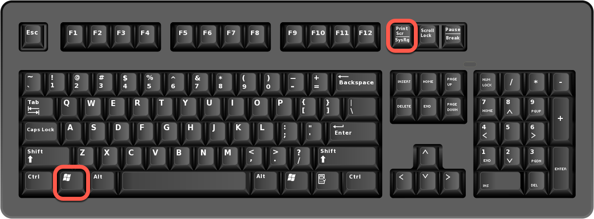 Windows + Print Screen keys