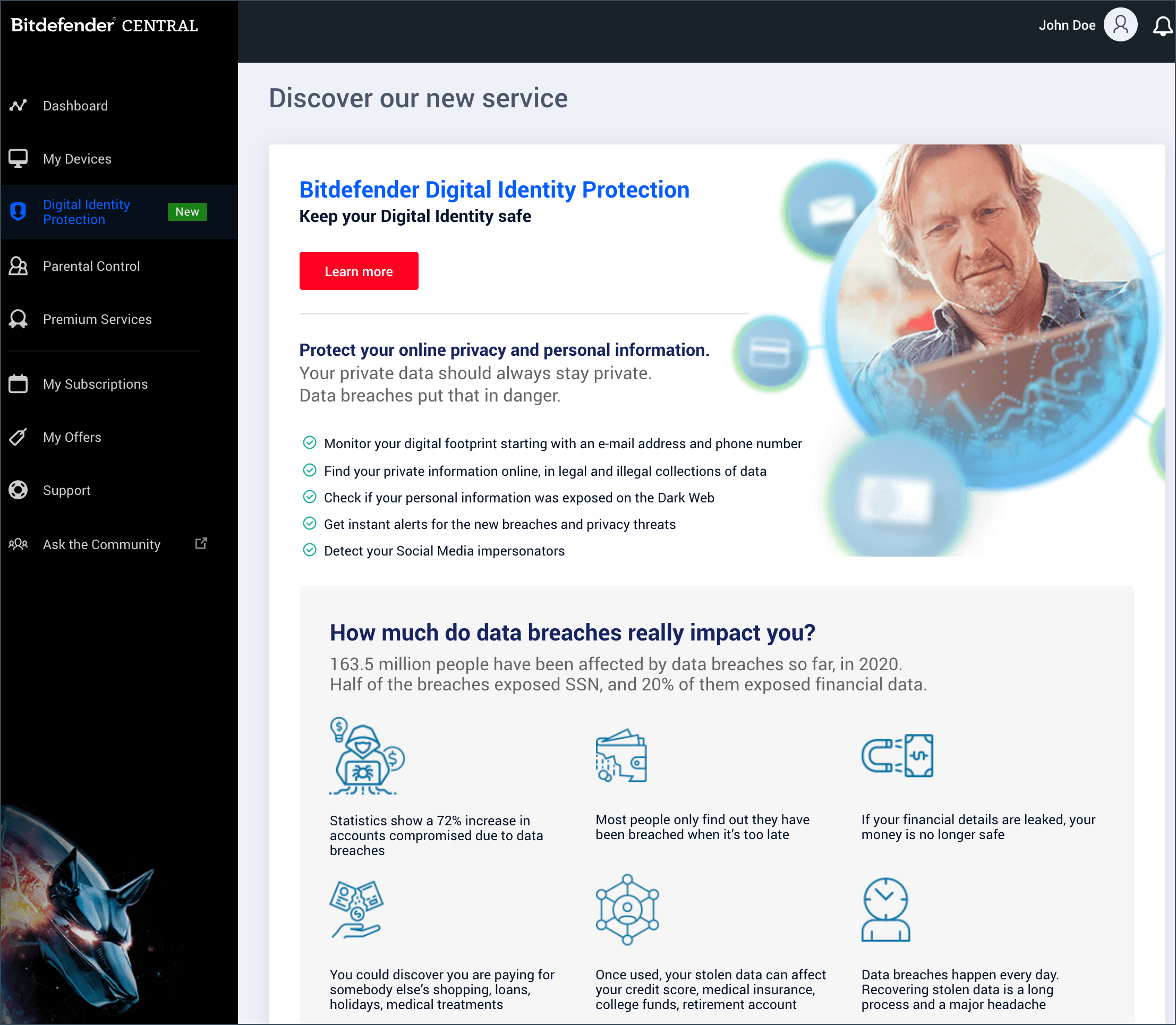 Bitdefender Central - Bitdefender Digital Identity Protection