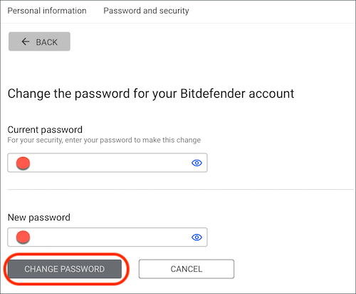 How to reset the password when you don't have access to your Bitdefender Central account