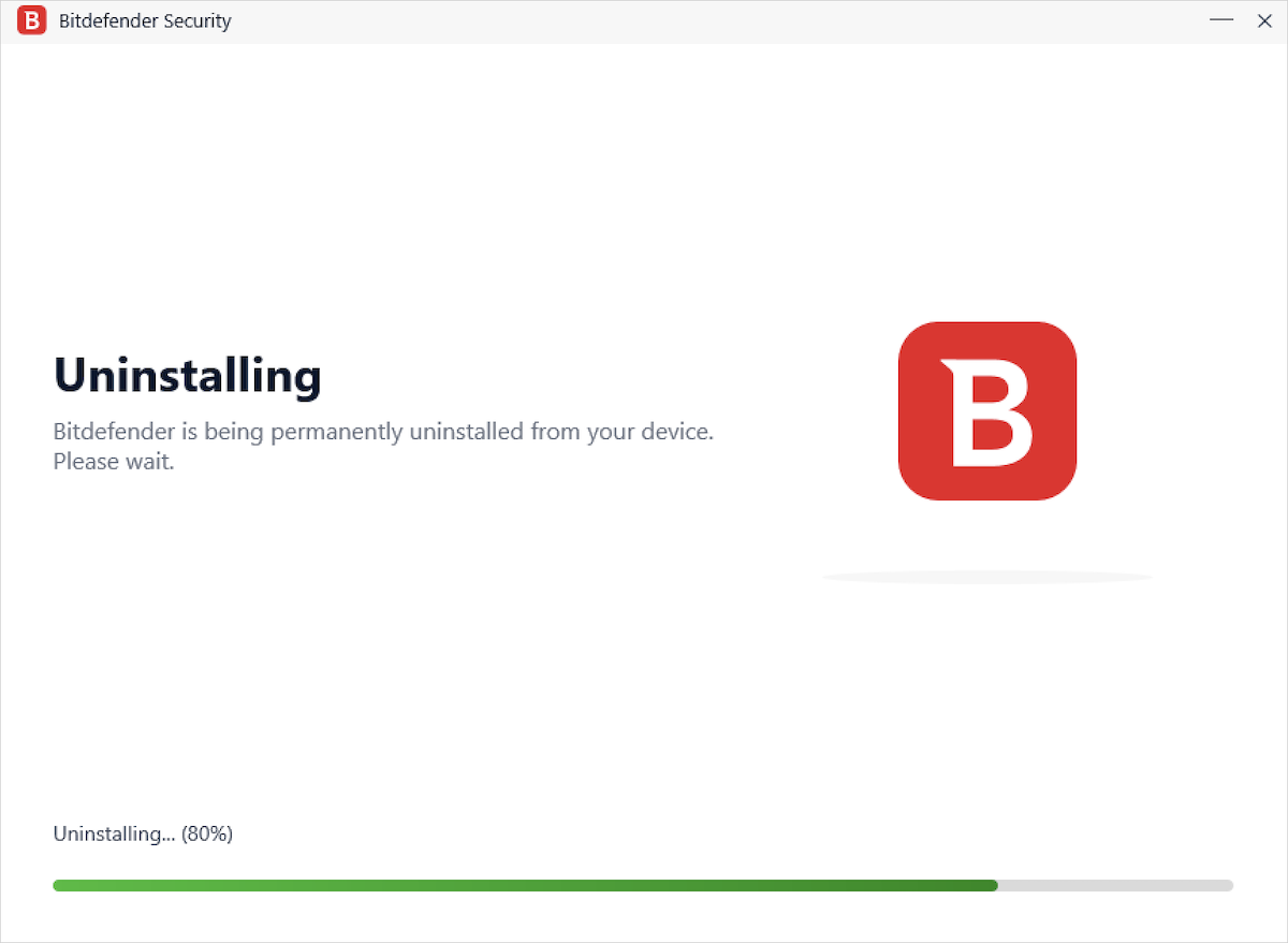 Uninstalling Bitdefender