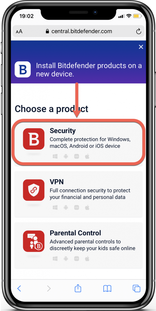 Install Bitdefender Mobile Security for iOS and iPadOS