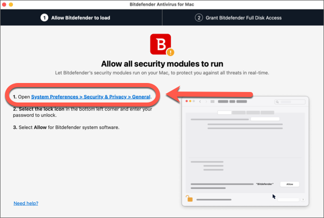 Como conceder Acesso Total ao Disco ao Bitdefender no macOS