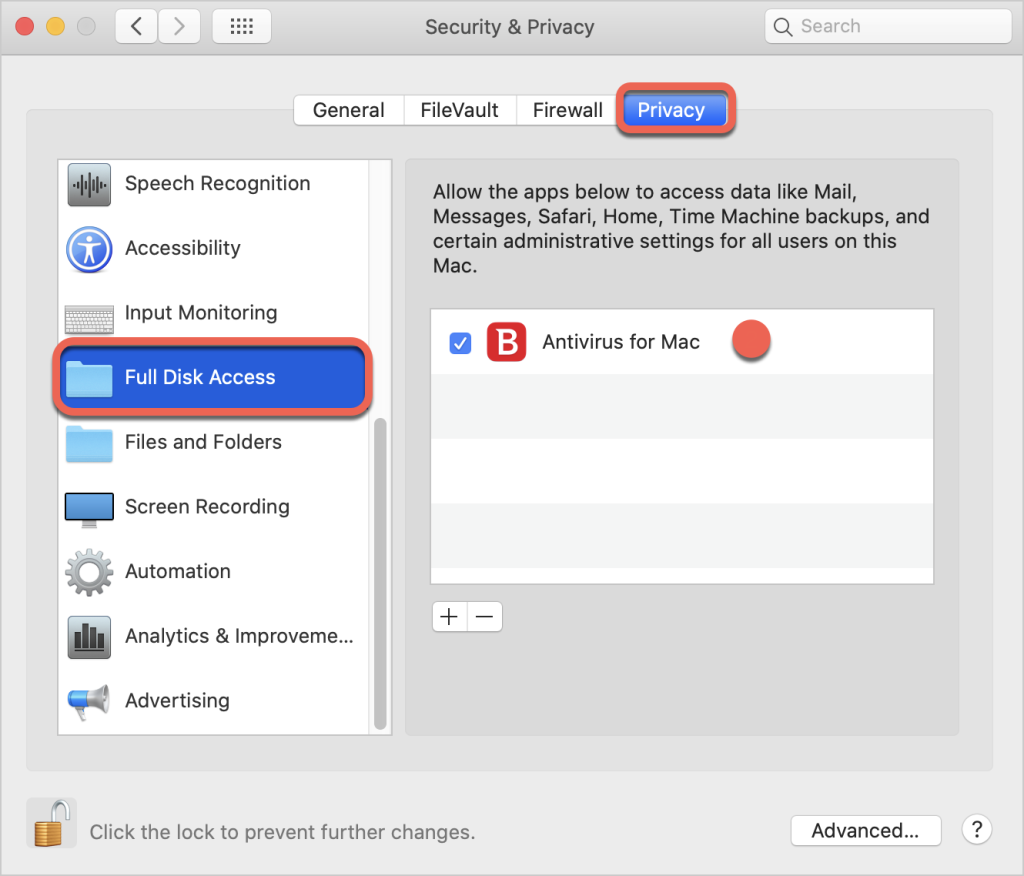Como conceder Acesso Total ao Disco ao Bitdefender no macOS