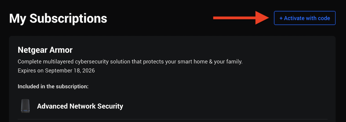 activate NETGEAR Armor