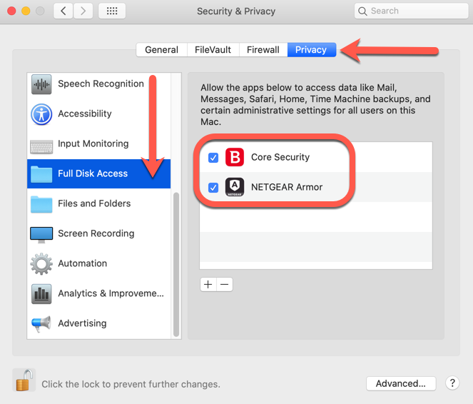 Full Disk Access