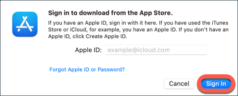 App Store sign in prompt