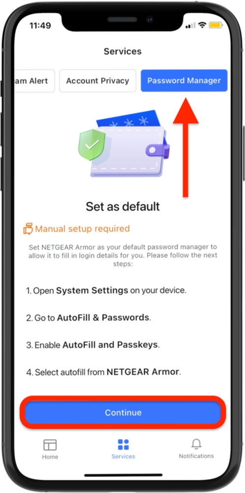 Password Manager onboarding