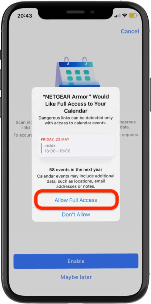 Allow full access