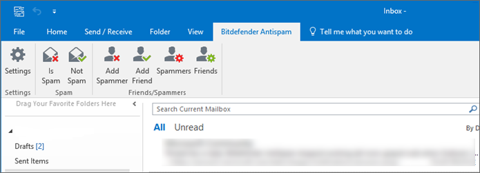 Bitdefender Antispam toolbar