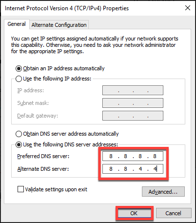 Changing DNS usually stops VPN errors