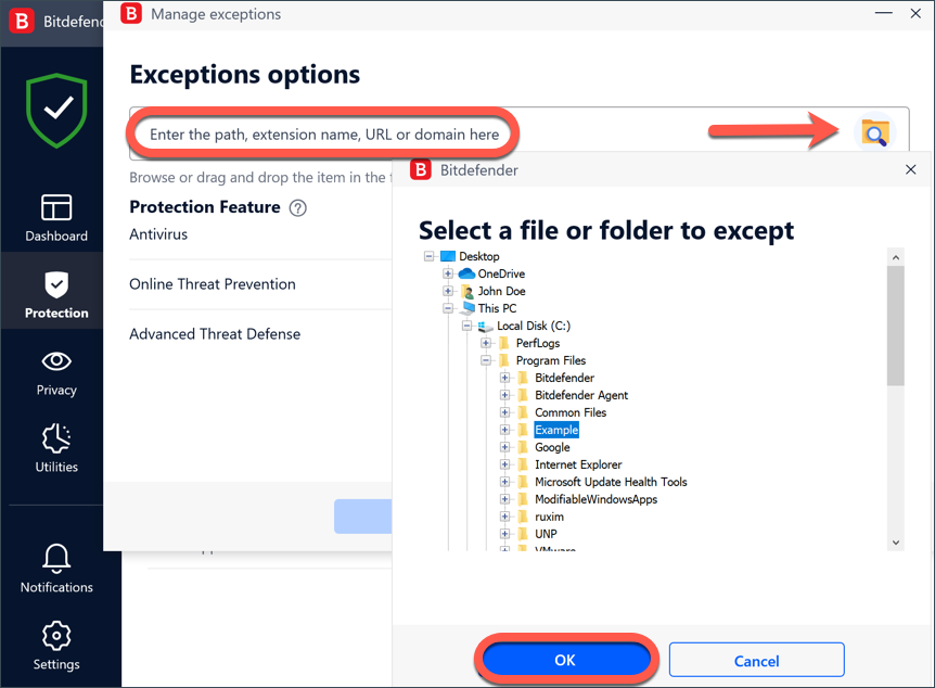 How to exclude files and folders from Bitdefender Antivirus scan
