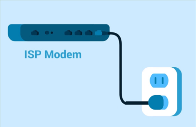 powering off the ISP modem