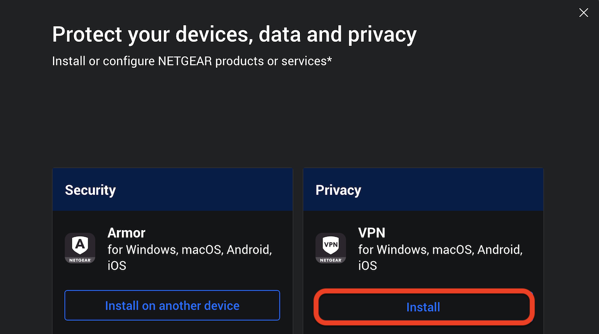 install NETGEAR VPN Windows